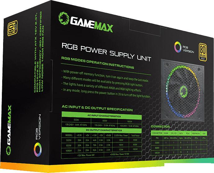 Блок питания GameMax RGB-1050 Pro