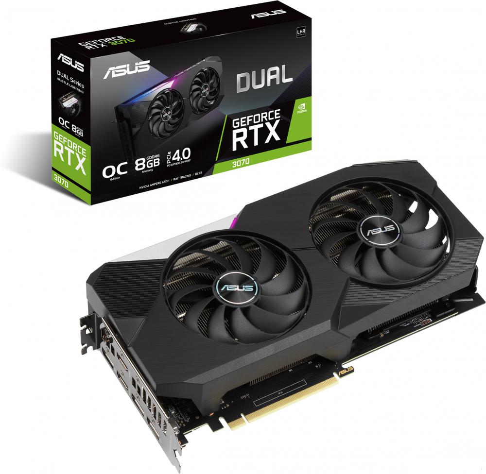Видеокарта ASUS Dual GeForce RTX 3070 V2 OC 8GB GDDR6 LHR DUAL-RTX3070-O8G-V2 Видеокарта ASUS Dual GeForce RTX 3070 V2 OC 8GB GDDR6 LHR DUAL-RTX3070-O8G-V2