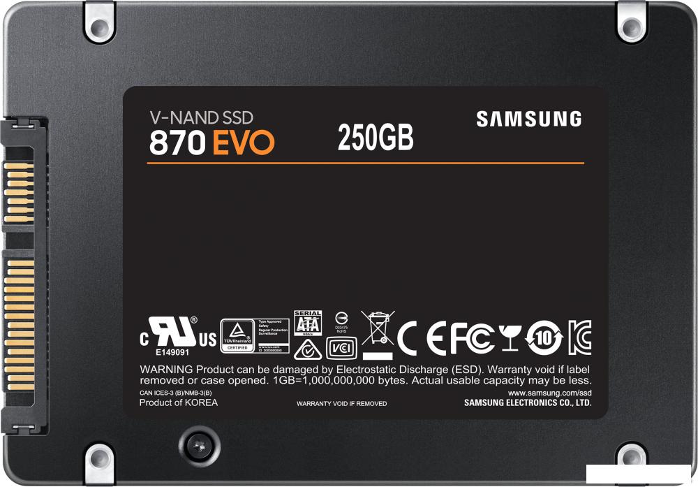 SSD Samsung 870 Evo 250GB MZ-77E250BW SSD Samsung 870 Evo 250GB MZ-77E250BW