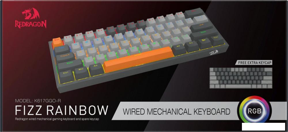 Клавиатура Redragon Fizz (Redragon Red, черный/серый)