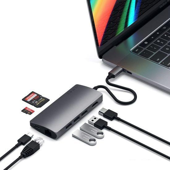 Док-станция Satechi Type-C Multi-Port Adapter 4K with Ethernet V2 ST-TCMA2M