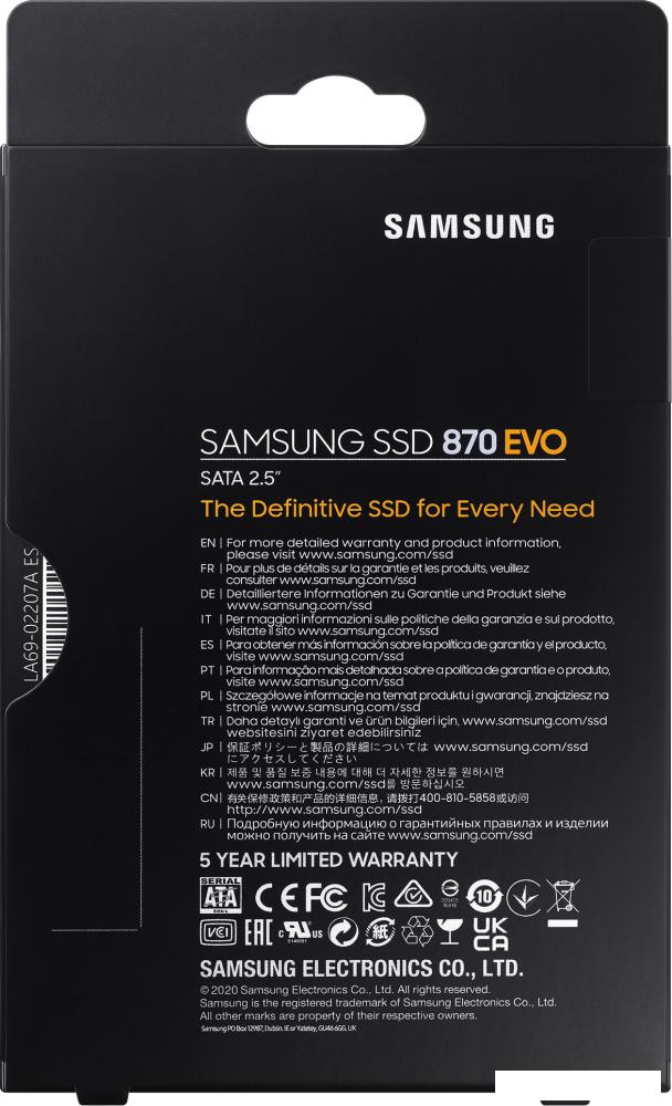 SSD Samsung 870 Evo 250GB MZ-77E250BW SSD Samsung 870 Evo 250GB MZ-77E250BW