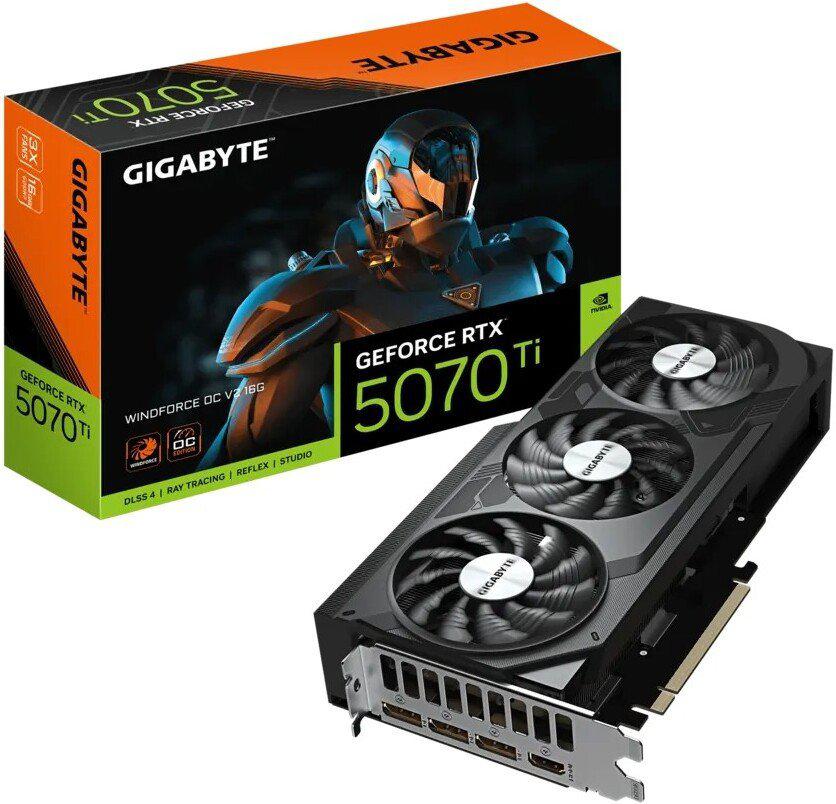 Видеокарта Gigabyte GeForce RTX 5070 Ti Windforce OC V2 16G GV-N507TWF3OCV2-16GD