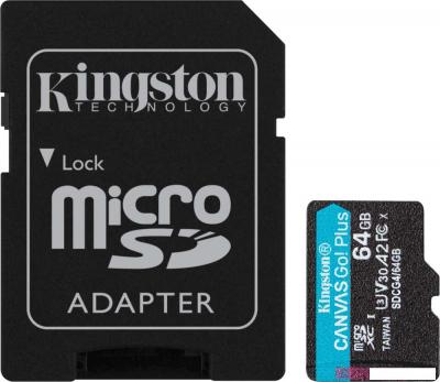 Карта памяти Kingston Canvas Go! microSDXC 64GB SDCG4/64GB (с адаптером)