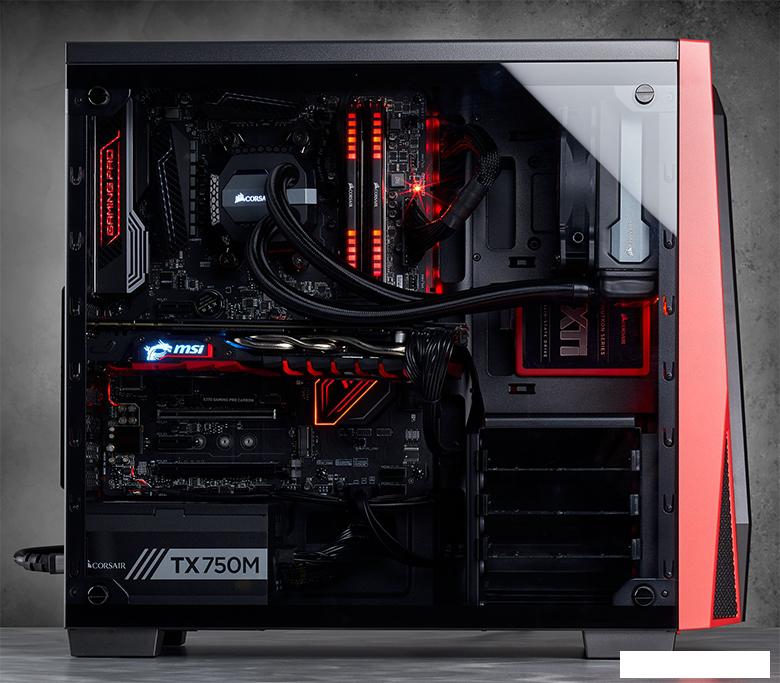 Корпус Corsair Carbide SPEC-04 (закаленное стекло, черный/красный)