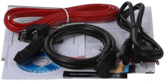Бокс для накопителей 3.5" AgeStar 3C4B3A1 Black