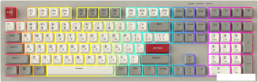 Клавиатура Ritmix RKB-508BL (серый/белый)