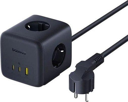 Удлинитель Baseus EnerFill FA11 Cube Power Strip 3AC+1U+2C 67W EU E00082100123-00 (1.5 м, черный)