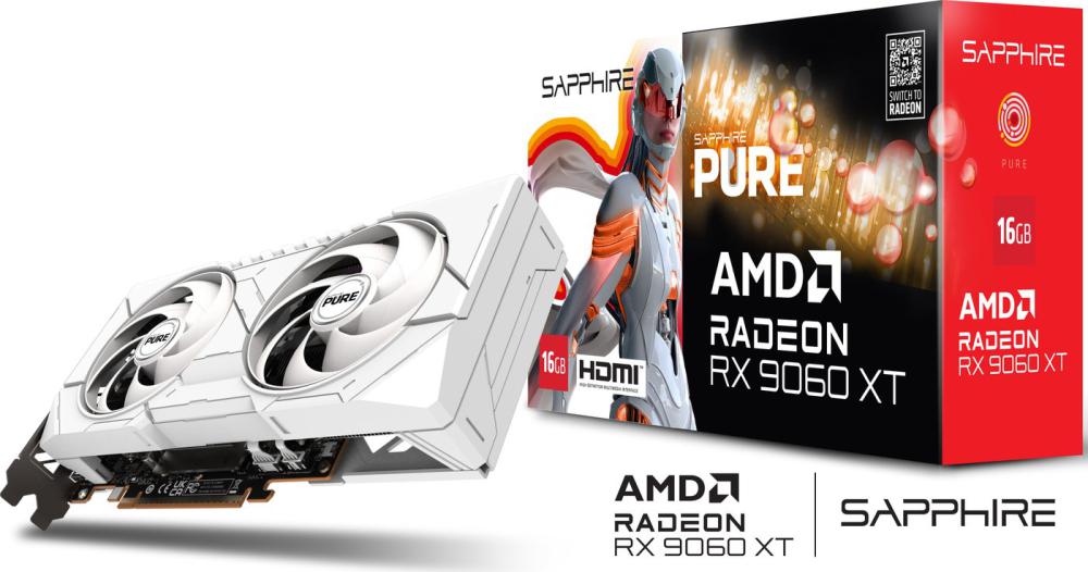 Видеокарта Sapphire Pure Radeon RX 9060 XT 16GB 11350-02-20G