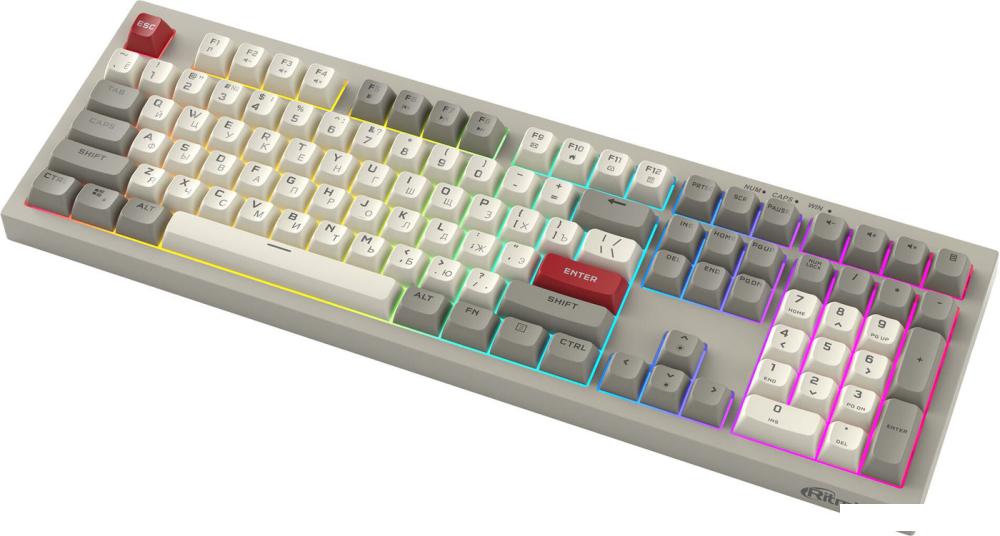 Клавиатура Ritmix RKB-508BL (серый/белый)