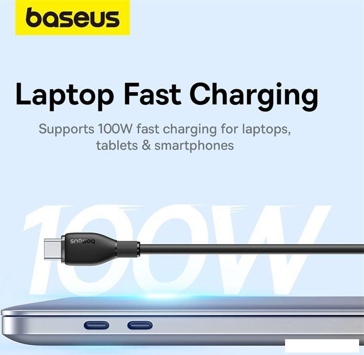 Кабель Baseus Pudding Series Fast Charging Cable 100W USB Type-C - USB Type-C (1.2 м, черный)