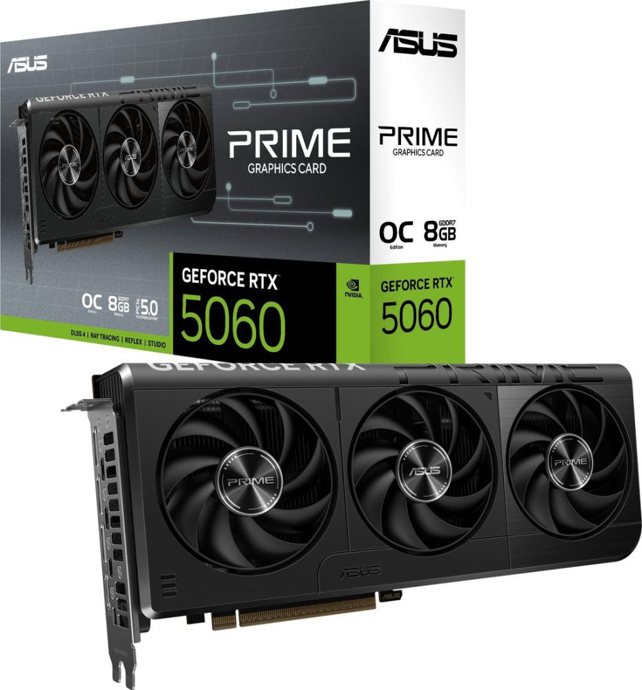 Видеокарта ASUS Prime GeForce RTX 5060 8GB GDDR7 OC Edition PRIME-RTX5060-O8G