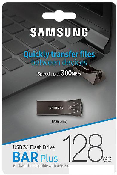 USB Flash Samsung BAR Plus 128GB (титан)