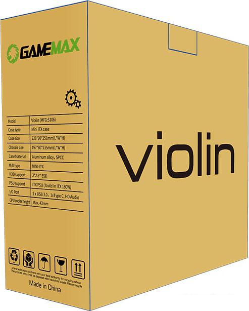 Корпус GameMax Violin S106 (серебристый)