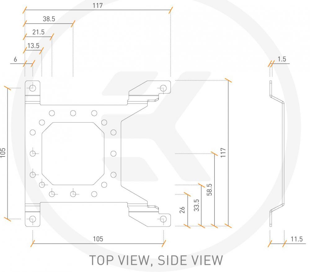 Кронштейн резервуара EKWB EK-Loop Uni Pump Reservoir Bracket 120 мм