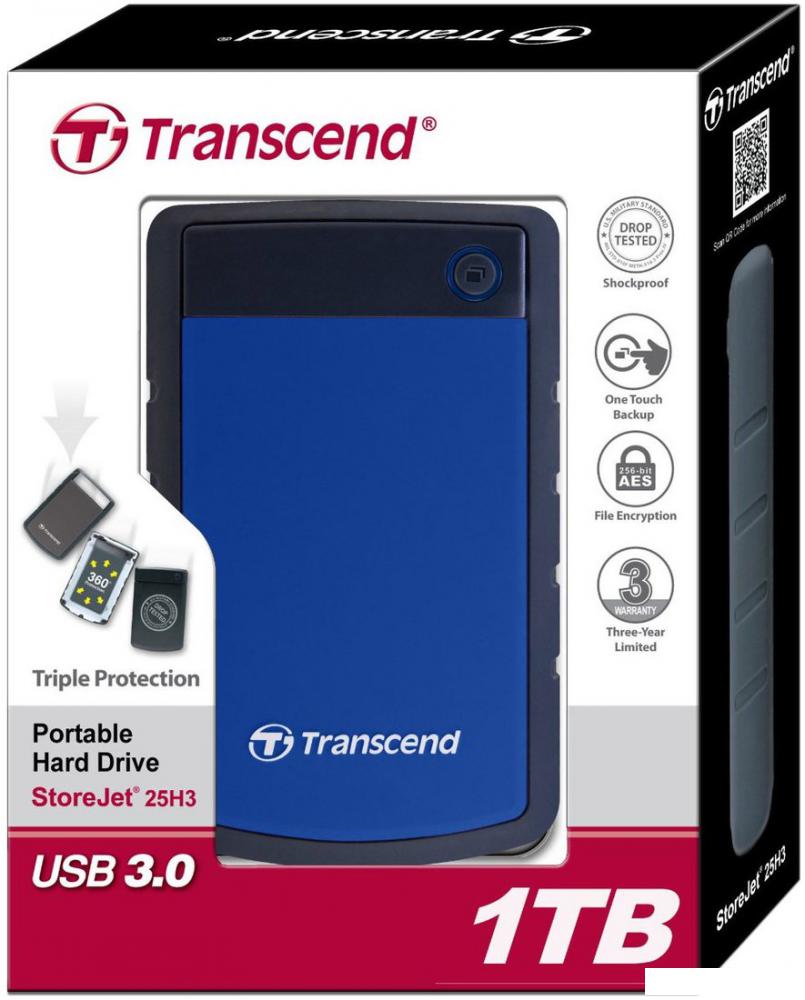 Внешний накопитель Transcend StoreJet 25H3B 1TB (TS1TSJ25H3B)