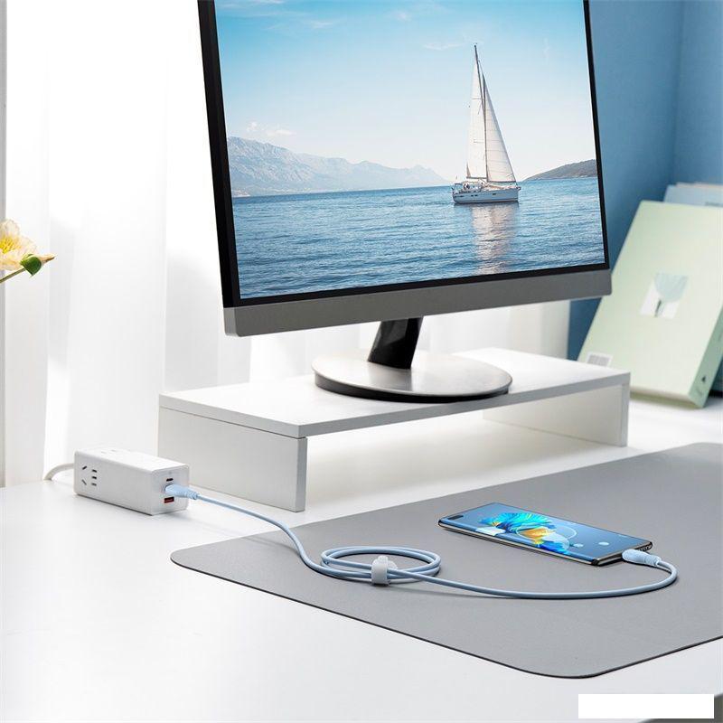 Кабель Baseus Pudding Series USB Type-C - USB Type-C (1.2 м, голубой)