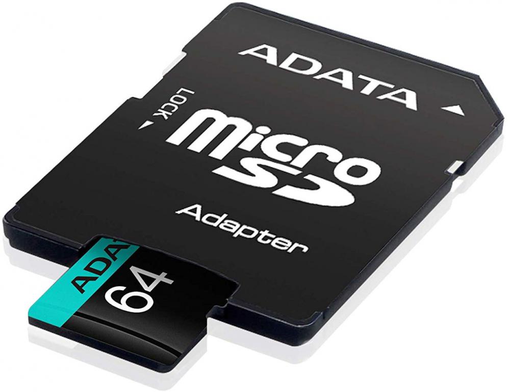 Карта памяти ADATA Premier Pro AUSDX64GUI3V30SA2-RA1 microSDXC 64GB (с адаптером)