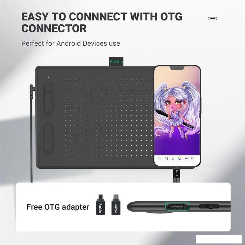 Графический планшет Parblo Ninos N10B (черный)