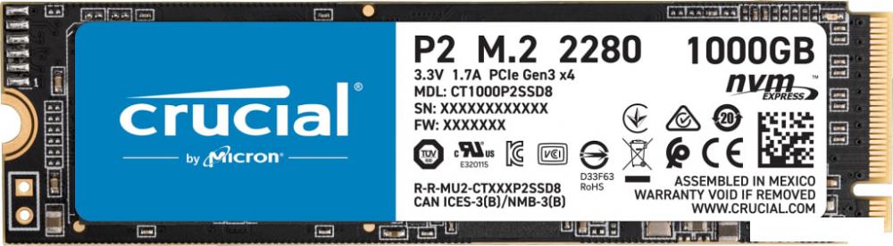 SSD Crucial P2 2TB CT2000P2SSD8 SSD Crucial P2 2TB CT2000P2SSD8