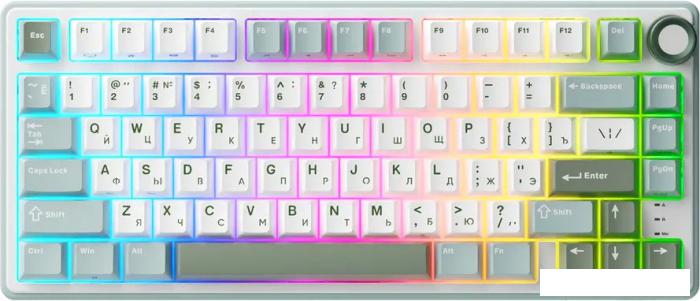 Клавиатура Royal Kludge R75 RGB Sky Cyan (RK Silver)