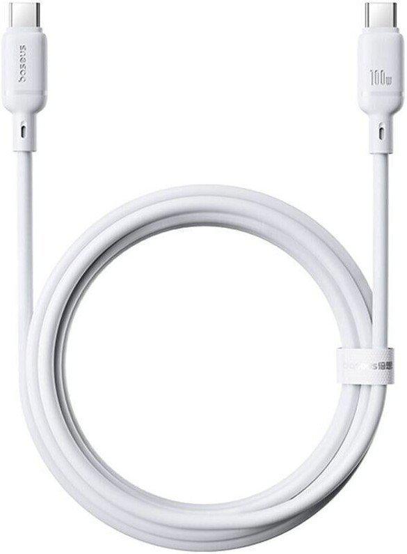 Кабели, адаптеры, разветвители Baseus Silky Series Fast Charging Cable 100W USB Type-C - USB Type-C (2 м, белый)
