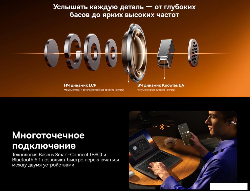 Наушники Baseus Inspire XC1 (черный)