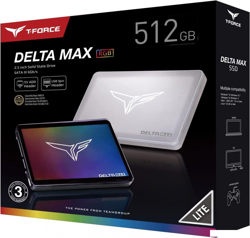 SSD Team T-Force Delta Max RGB Lite White Edition 1TB T253TM001T0C425 SSD Team T-Force Delta Max RGB Lite White Edition 1TB T253TM001T0C425