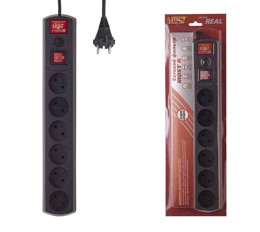 Сетевой фильтр Most R 5 м (черный)