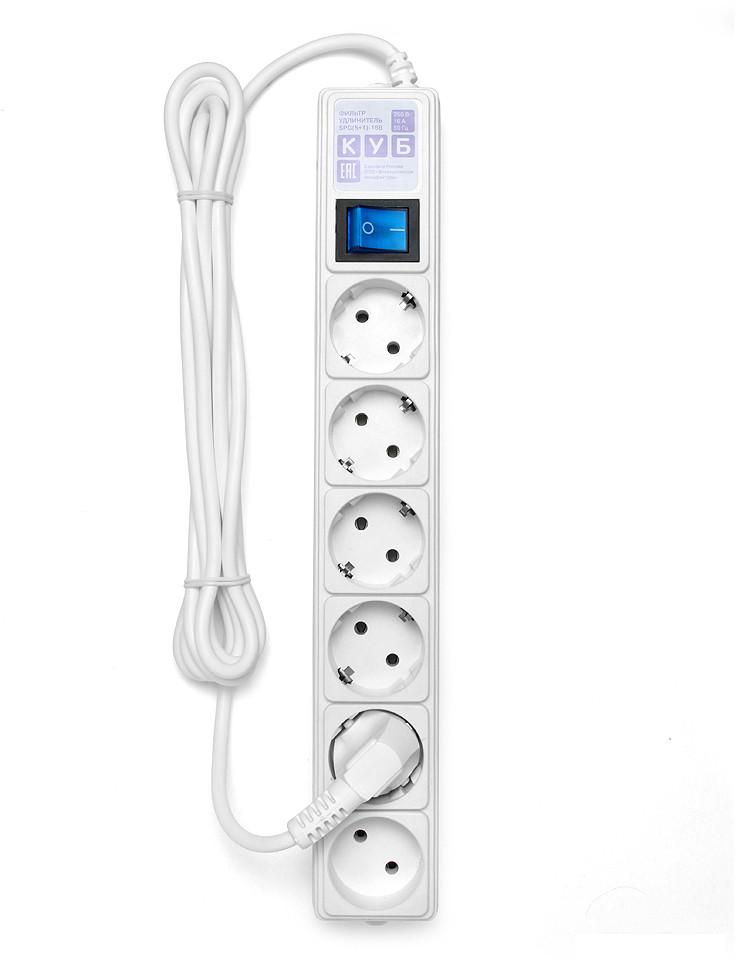 Сетевой фильтр Power Cube Куб SPG(5+1)-16B, 6 розеток, белый [SPG(5+1)-16B-3М]