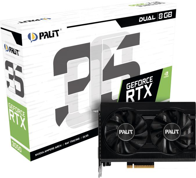 Видеокарта Palit GeForce RTX 3050 Dual NE63050018P1-1070D