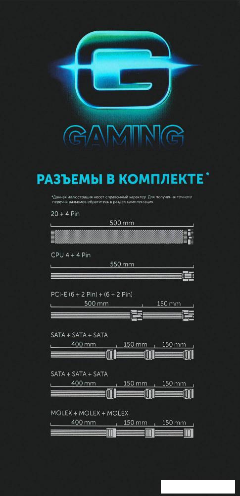 Блок питания Oklick GMNG ATX 550W PSU-550W-80BR