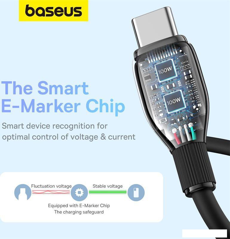 Кабель Baseus Pudding Series Fast Charging Cable 100W USB Type-C - USB Type-C (1.2 м, черный)