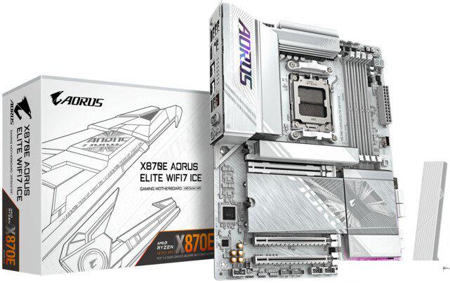 Материнские платы Gigabyte X870E Aorus Elite WiFi7 Ice (rev. 1.3)
