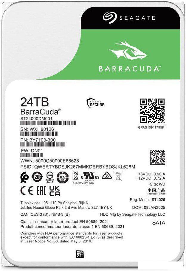 Жесткий диск Seagate Barracuda 24TB ST24000DM001