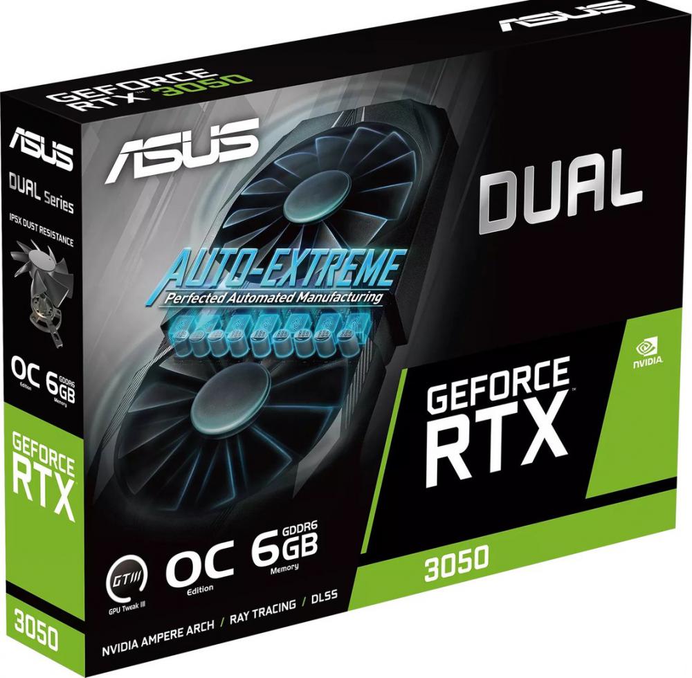 Видеокарта ASUS Dual GeForce RTX 3050 OC Edition 6GB DUAL-RTX3050-O6G