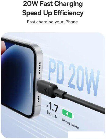Кабель Baseus Silky Series Fast Charging Cable USB Type-C - Lightning (1 м, черный)