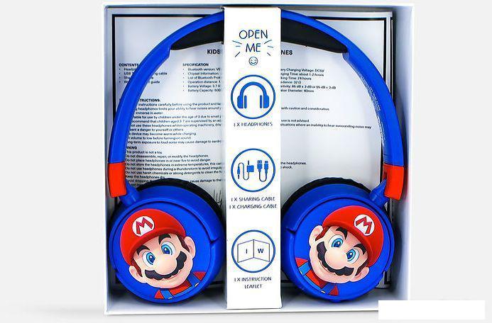 Наушники OTL Technologies Super Mario Blue Kids Wireless SM1001