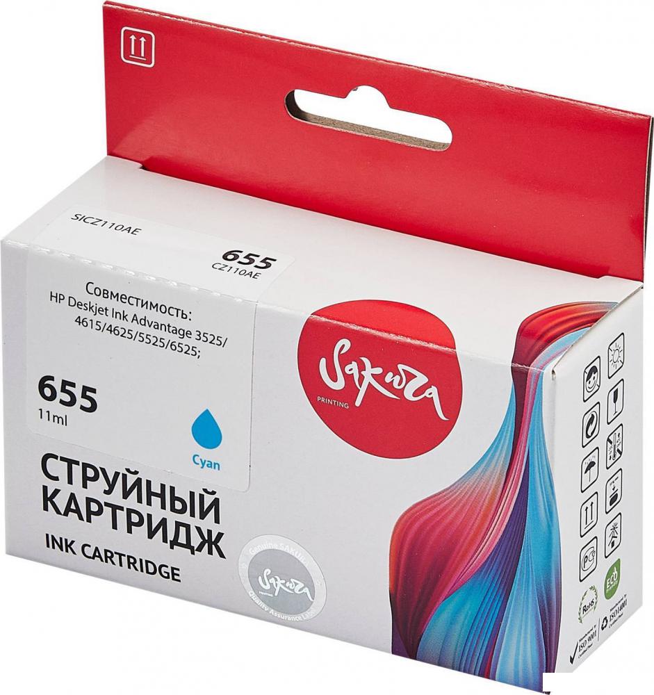 Картридж Sakura Printing SICZ110AE (аналог HP 655 Cyan) Картридж Sakura Printing SICZ110AE (аналог HP 655 Cyan)