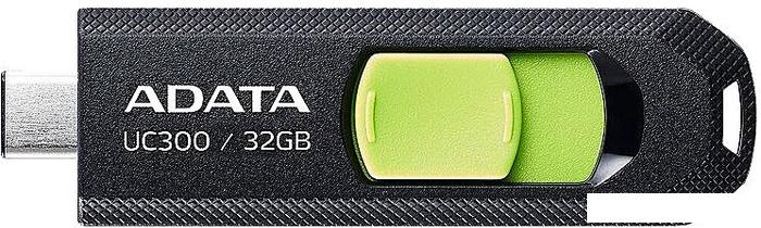 USB Flash ADATA UC300 32GB (черный/зеленый)
