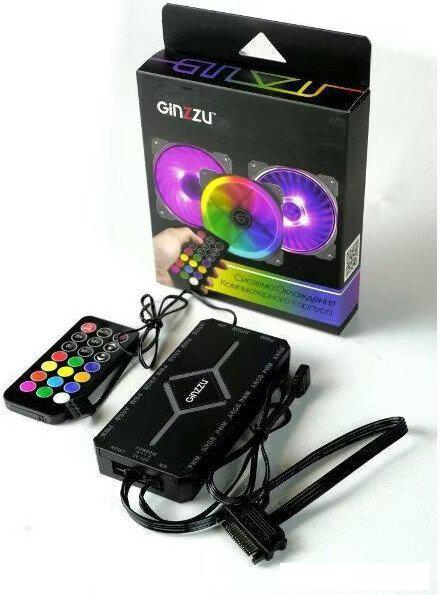 Контроллер скорости и подсветки вентиляторов Ginzzu CRC9MB