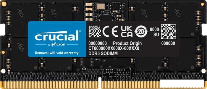 Оперативная память Crucial 16ГБ DDR5 SODIMM 4800 МГц CT16G48C40S5