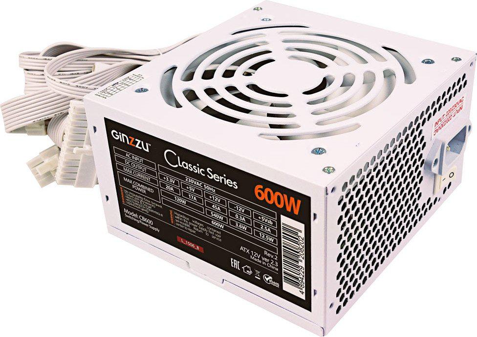 Блок питания Ginzzu CB600 (белый)