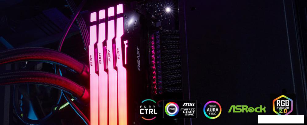 Оперативная память Kingston FURY Beast RGB 32ГБ DDR5 6000 МГц KF560C40BBA-32