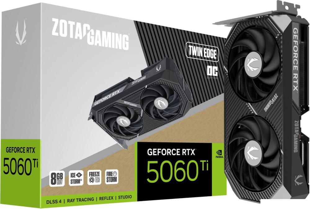 Видеокарта ZOTAC Gaming GeForce RTX 5060 Ti 8GB Twin Edge OC ZT-B50610H-10M