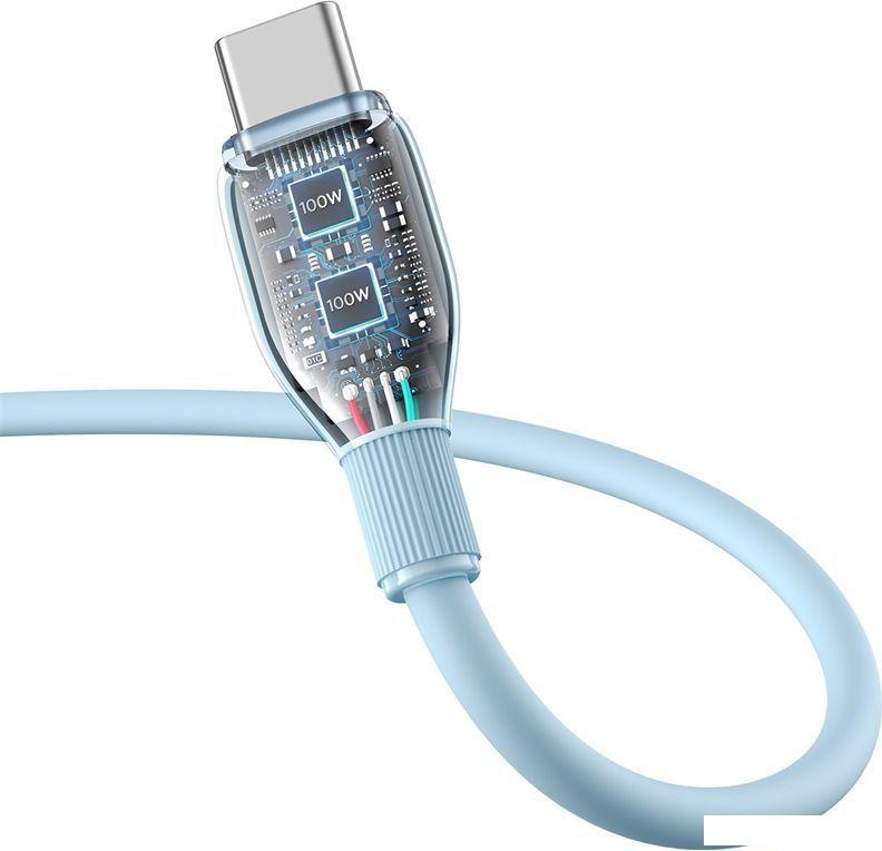 Кабель Baseus Pudding Series USB Type-C - USB Type-C (1.2 м, голубой)