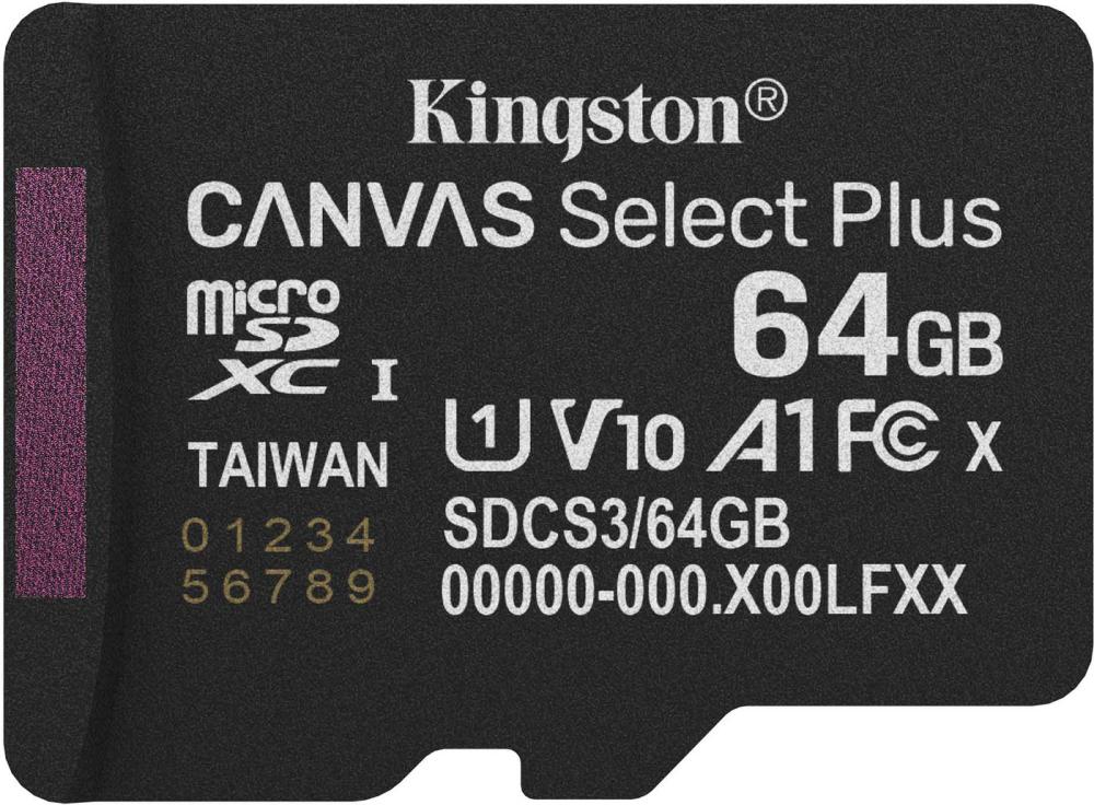 Карта памяти Kingston Canvas Select Plus microSDXC 64GB SDCS3/64GBSP
