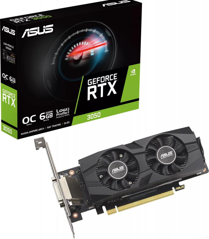 Видеокарта ASUS Dual GeForce RTX 3050 LP BRK OC Edition 6GB GDDR6 RTX3050-O6G-LP-BRK