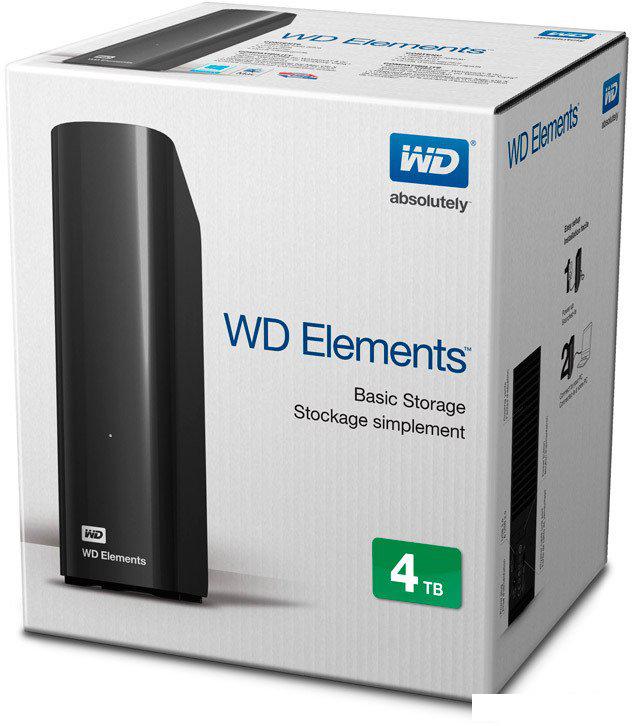 Внешний накопитель WD Elements Desktop 4TB (WDBWLG0040HBK)
