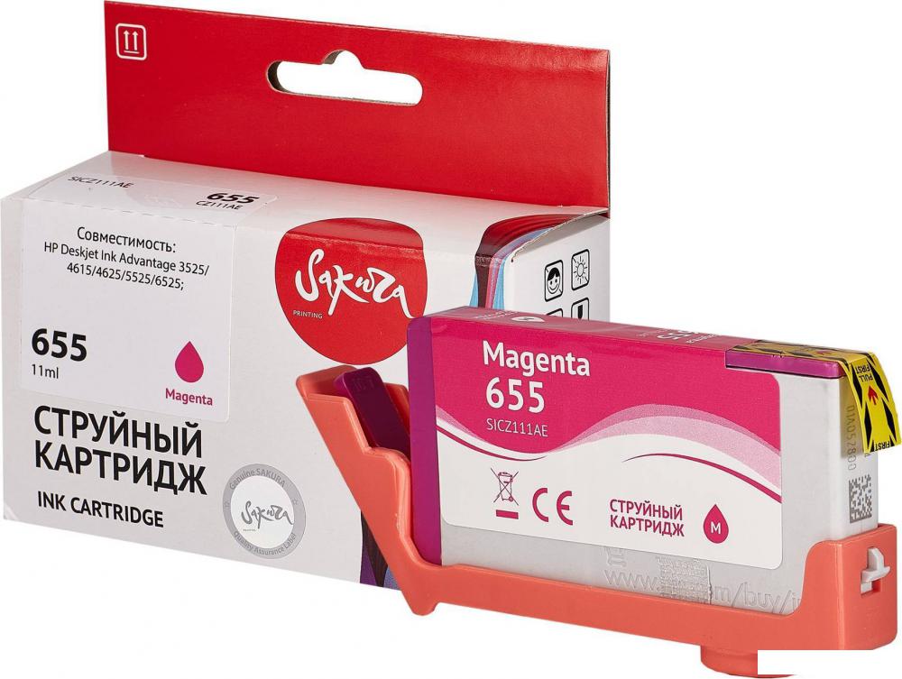 Картридж Sakura Printing SICZ111AE (аналог HP 655 Magenta) Картридж Sakura Printing SICZ111AE (аналог HP 655 Magenta)